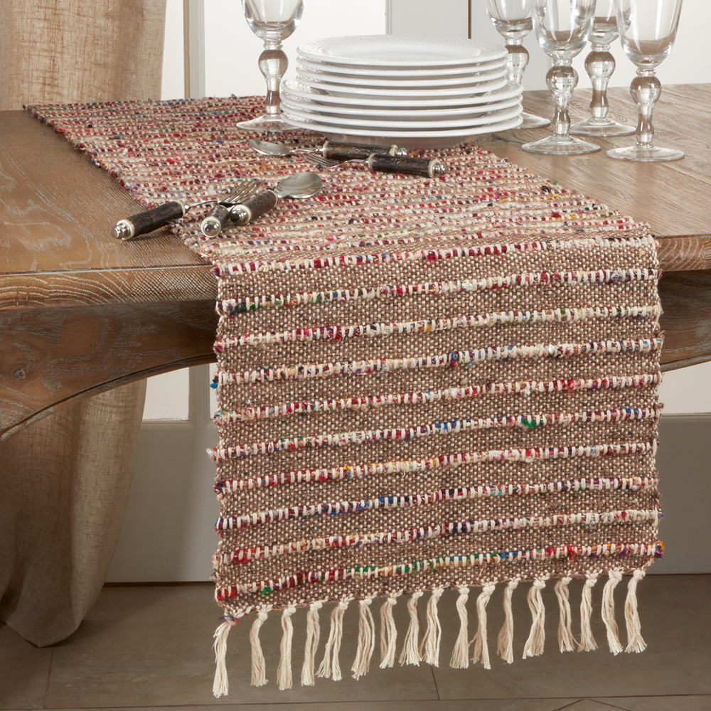 2852 - Multi Cotton Corded 16"X72" Table Runner