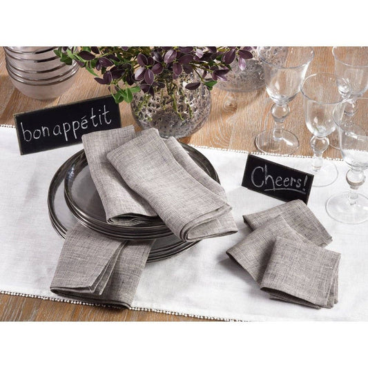 1613 - Classic Grey Pure Linen Cloth Napkin