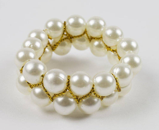 NR0007 - Ivory Faux Pearl Napkin Ring