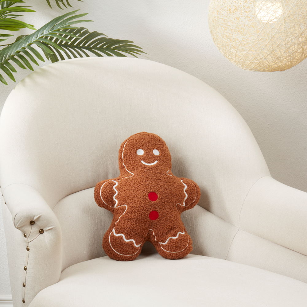 4738 - Brown Gingerbread Filled Throw Pillow - 11"x14"