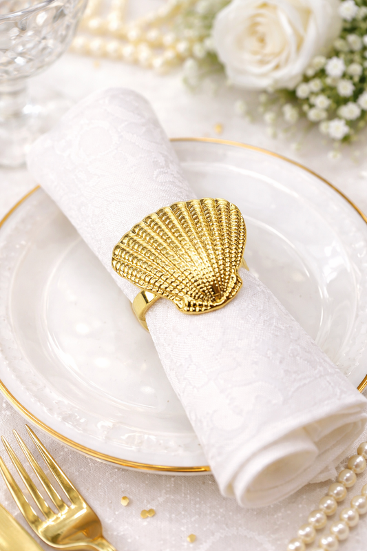 Gold Nautical Seashell Napkin Ring