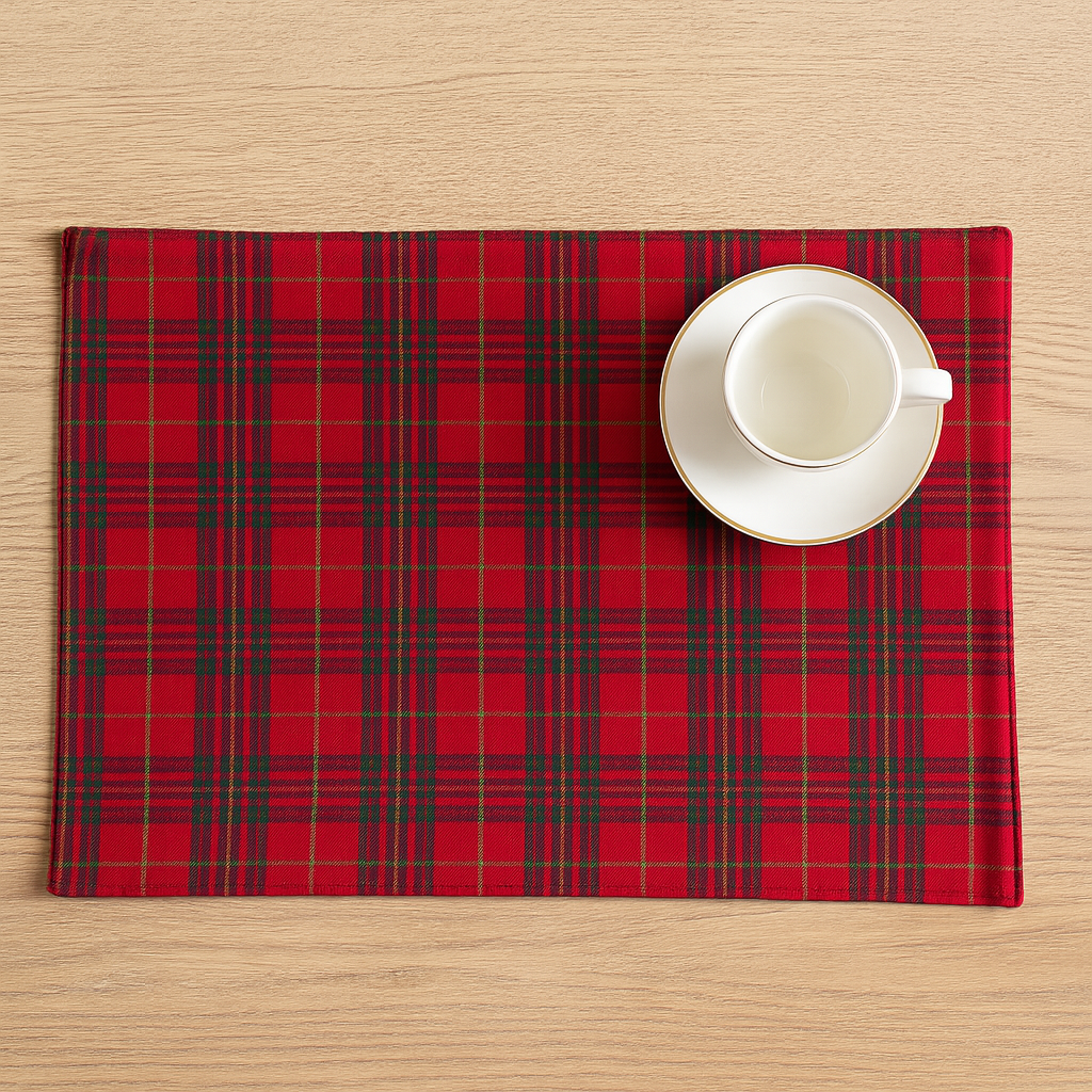 Red Rustic Tartan Plaid 13"x19" Reversible Placemat
