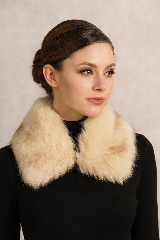 Ivory Faux Fur Cozy Collar Scarf