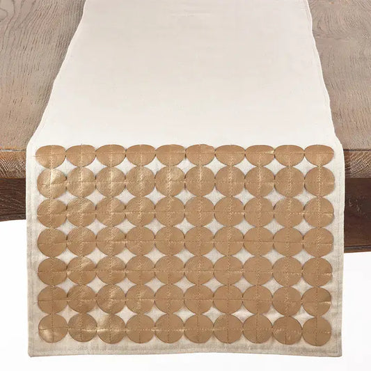 6013 - Gold Metallic Circle Table Runner - 14"x72"