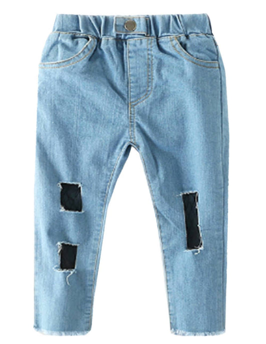Chic Mesh Lining Girl Skinny Jeans