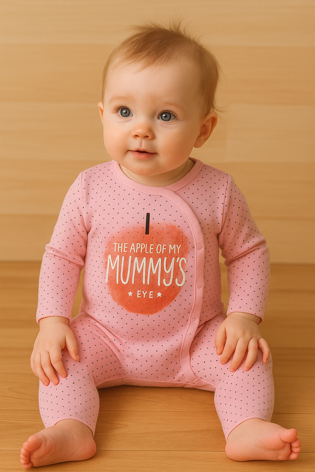 Pink THE APPLE OF MY MUMMYS EYE Baby Romper