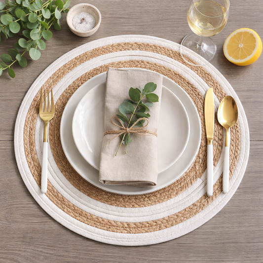 Natural Water Hyacinth Braided Woven Round Placemat