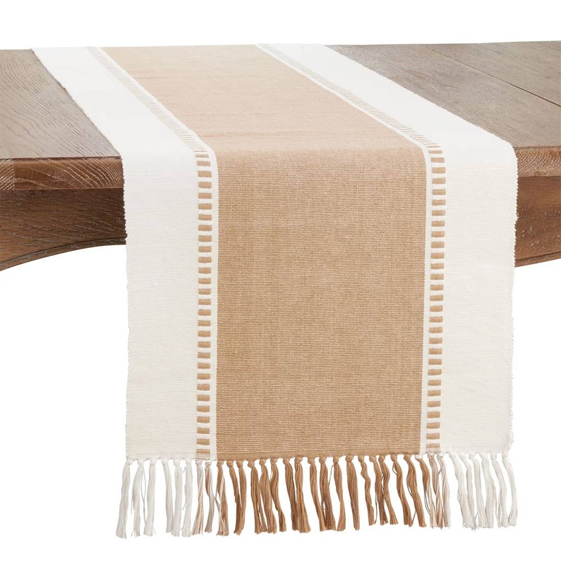 784 - Natural Stripe Cotton 16"x72" Table Runner