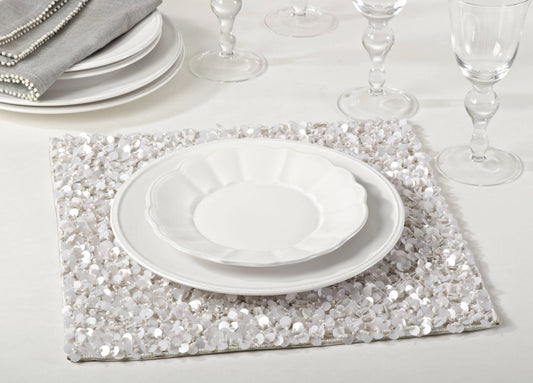 678 - Hand Beaded 15" Square Placemat