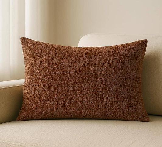 PLW0169 - Red 12"X20"  Nubby Weave Minimalist Throw Pillow