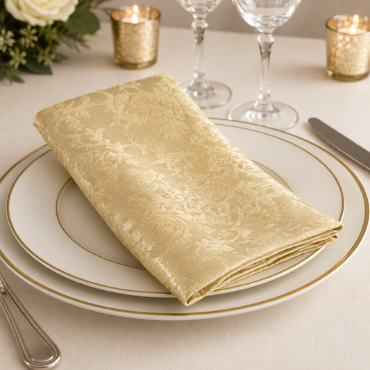 Gold Damask Holiday 18-Inch Dinner Napkin