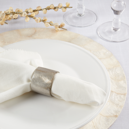 NR810 - Silver Capiz Napkin Ring
