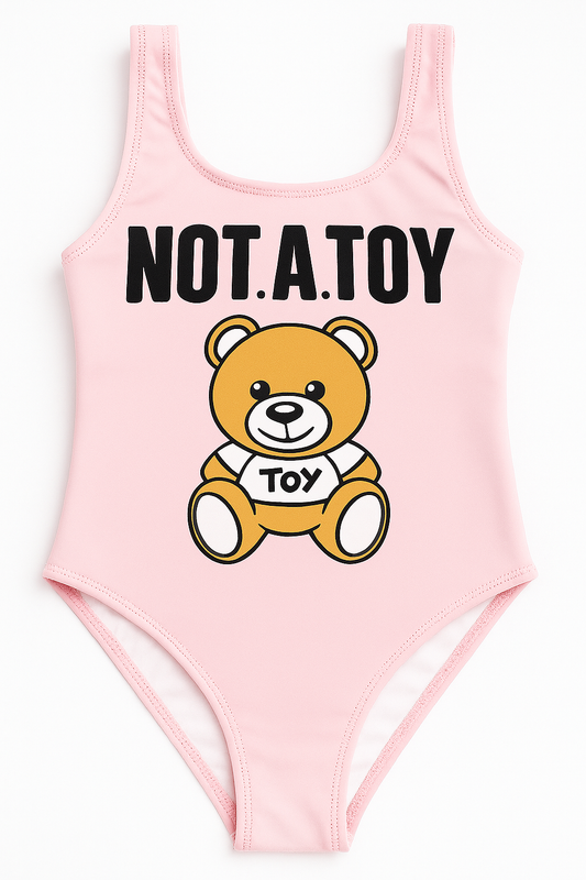 Pink Baby Bear Girl One-Piece Swimsuit
