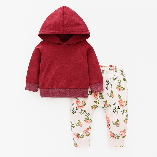 Red-White 2pcs Baby Outfit