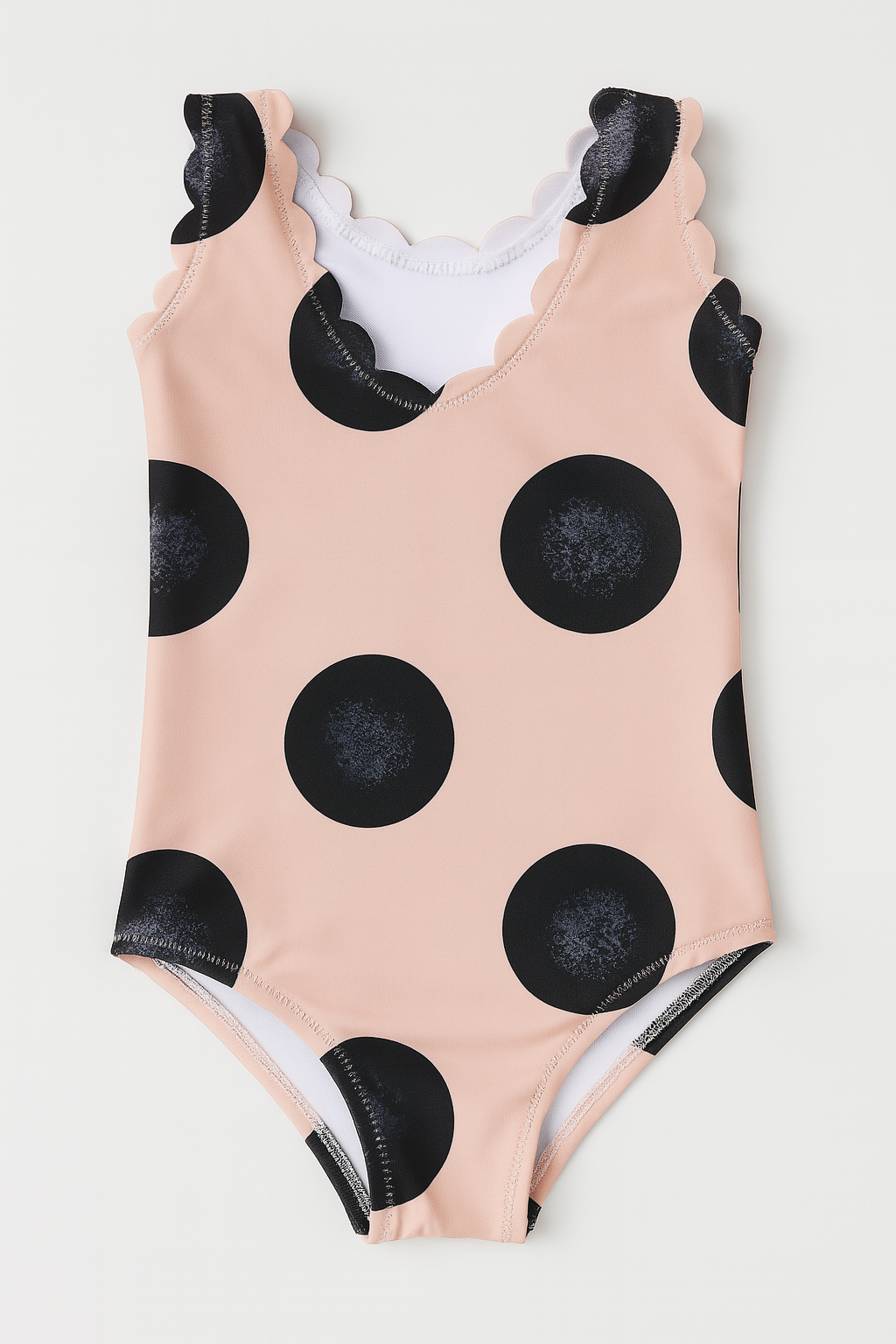 Black Large Dots Pink One-Piece Toddler Girl Swimsuit