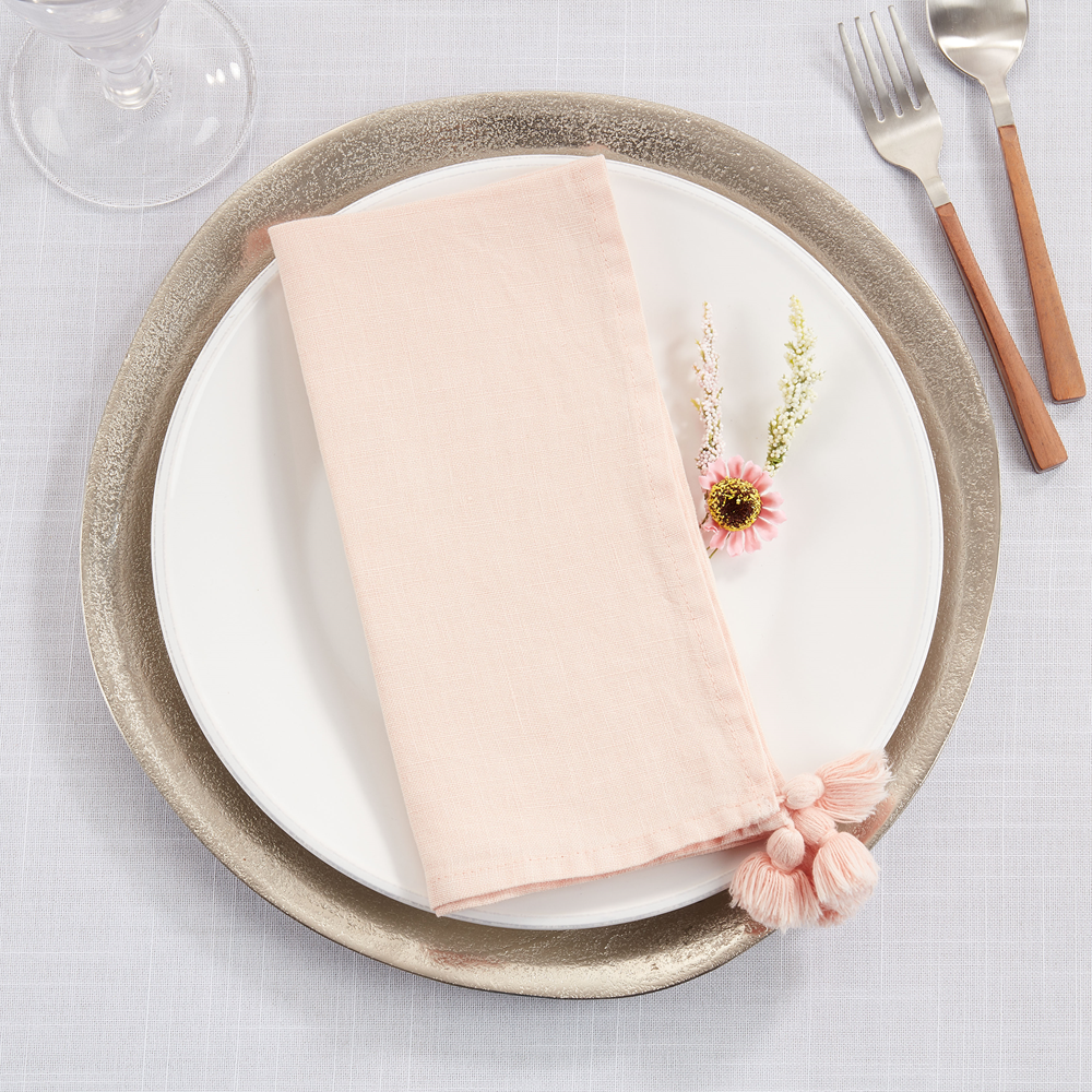 9021 - Rose Tassel 20" Pure Linen Napkin