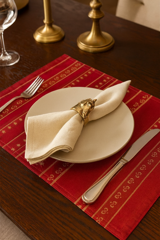 TBL0049 - Metallic Gold Burgundy 13"x19" Placemat