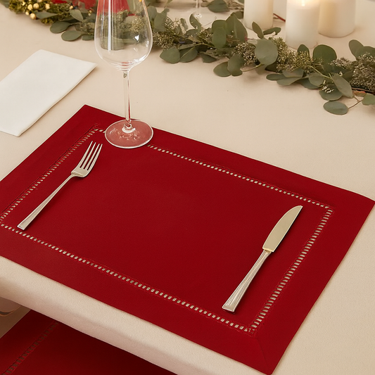 7300 - Red Hemstitch 13"X19" Placemat