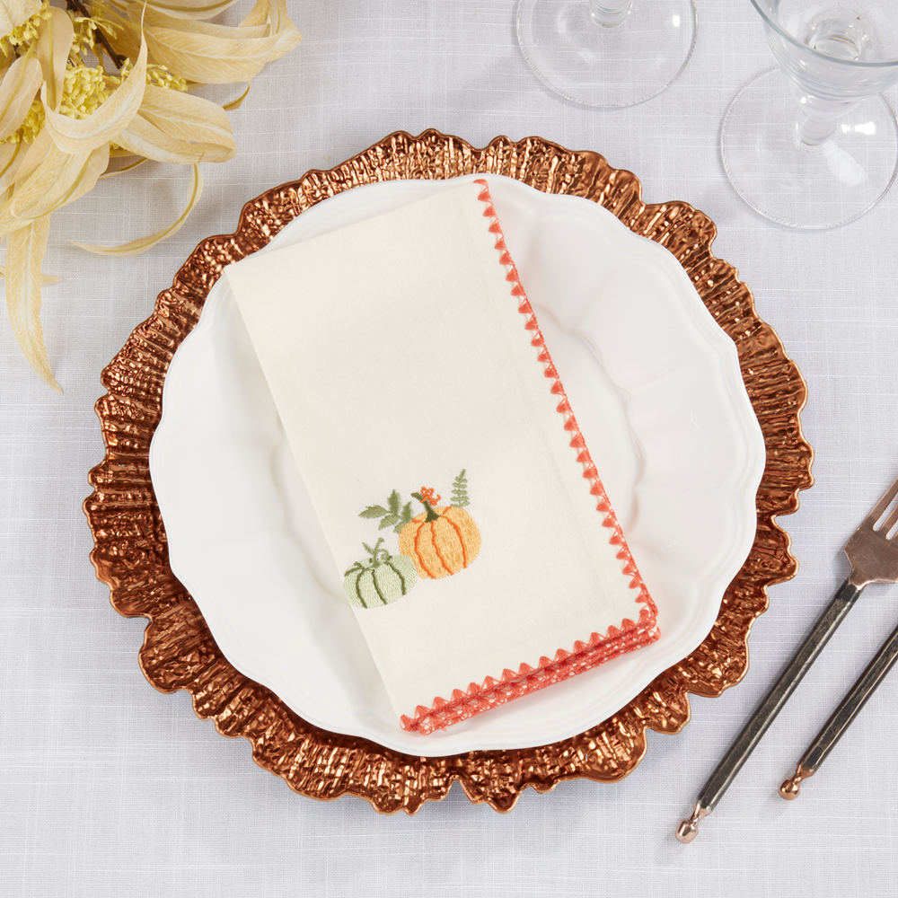 2819 - Fall Pumpkins Cotton 18" Dinner Napkin