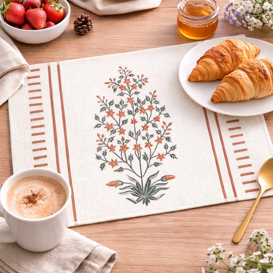 Rust-Orange Blossoms 13"X19" Placemat
