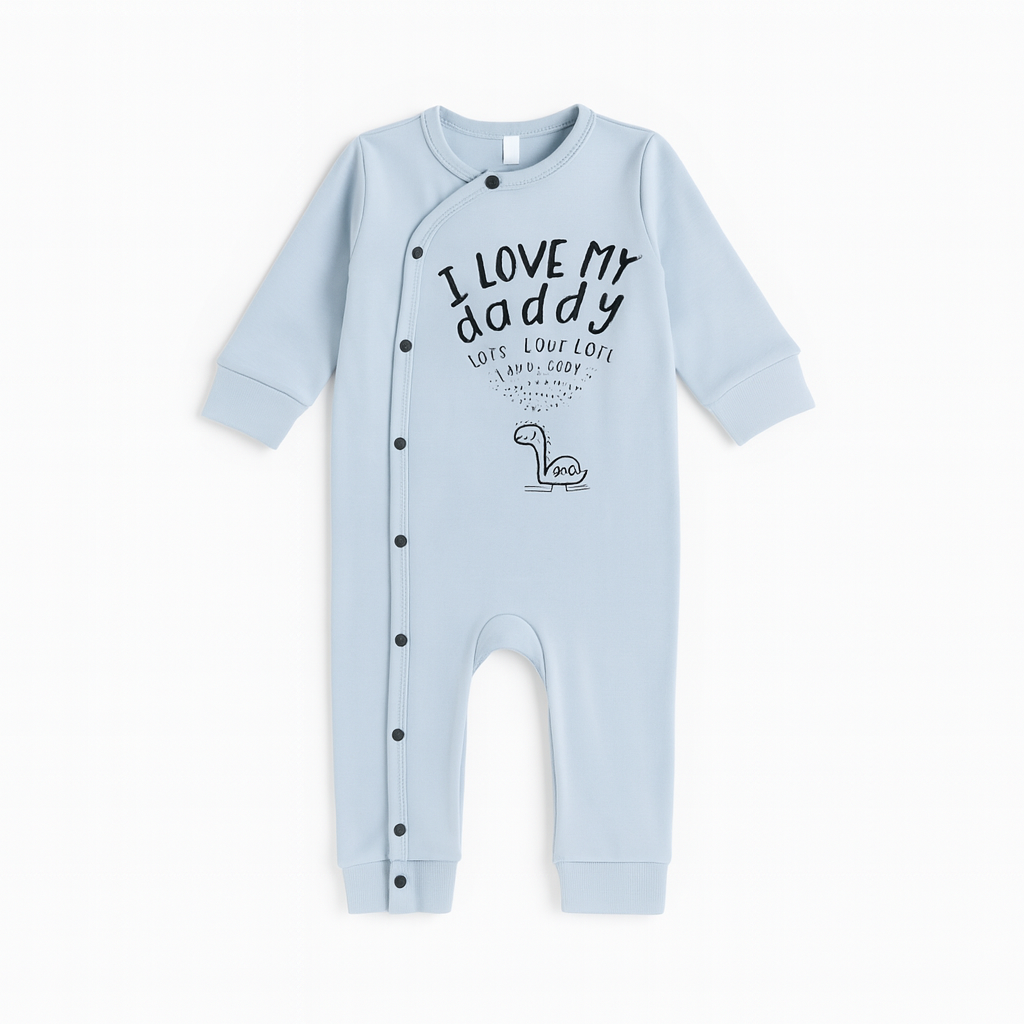 Blue I Love My Daddy Cotton Baby Romper