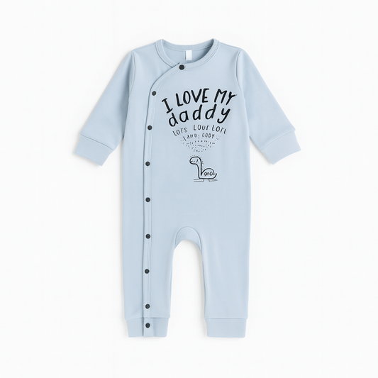 Blue I Love My Daddy Cotton Baby Romper
