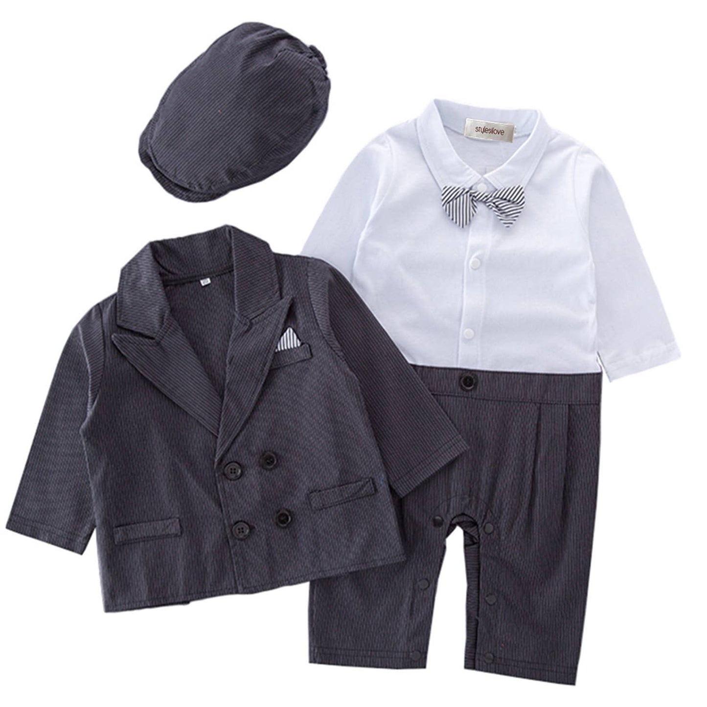 Black & White Baby 3-Piece Tuxedo Outfit