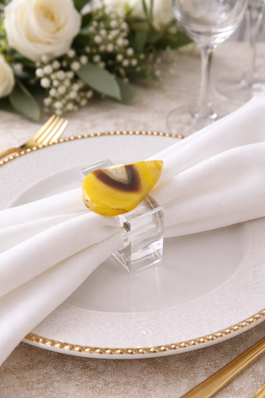 Yellow Agate Napkin Holder