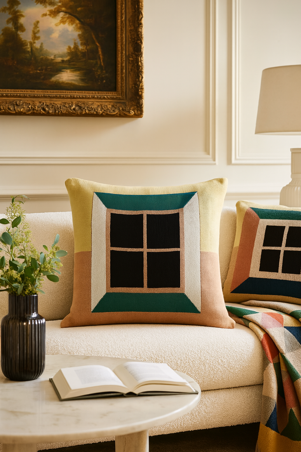 Window Knit 18" Throw Pillow