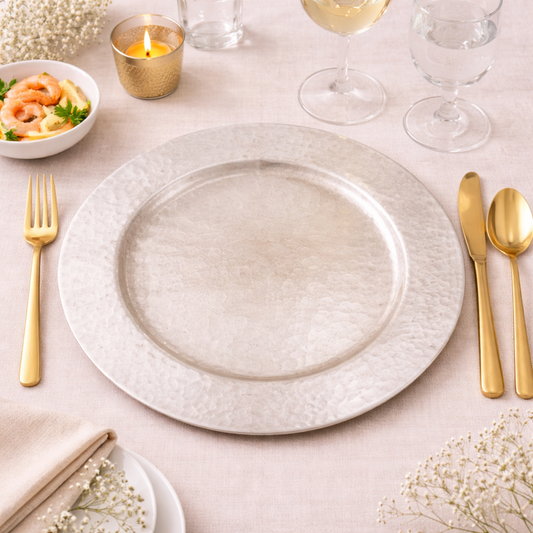 Gray Faux Mother of Pearl 13" Charger Plate