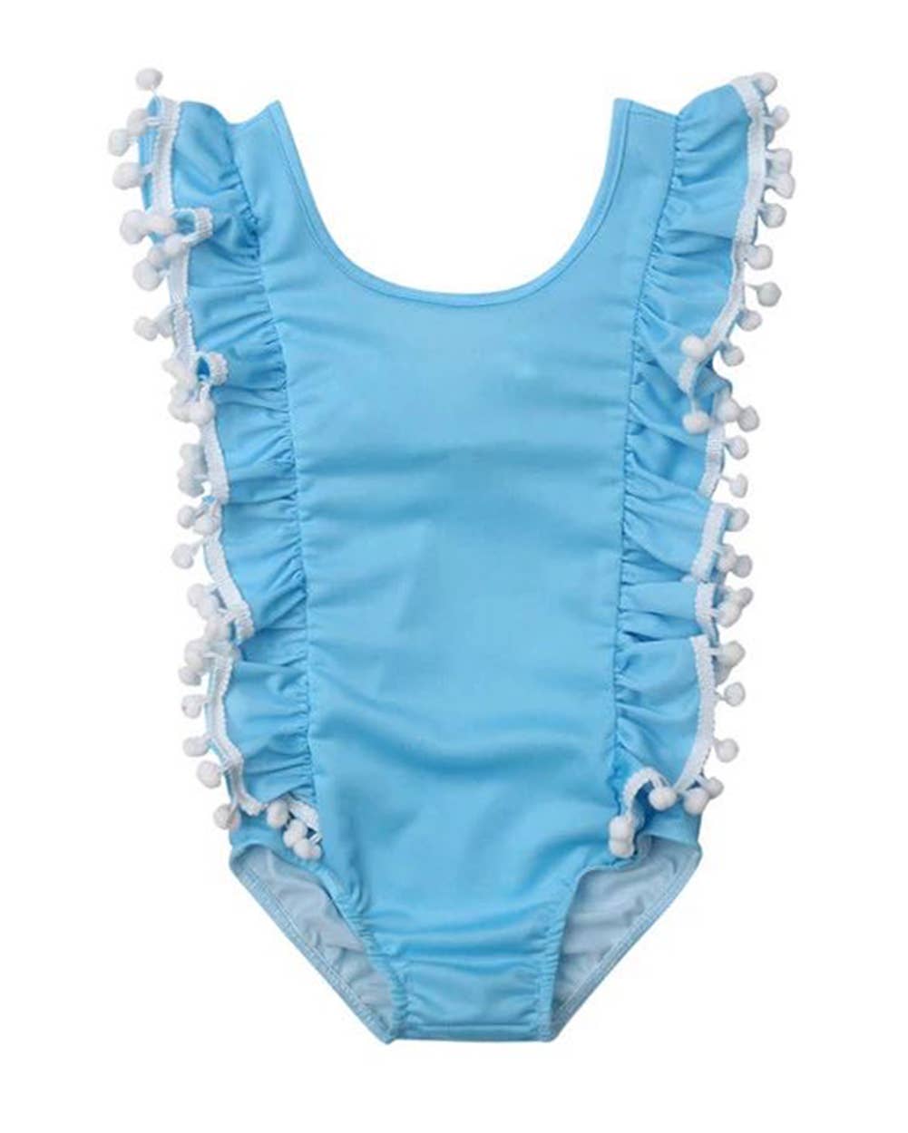 Ruffle Pom Pom Fringe One-Piece Baby Swimsuit