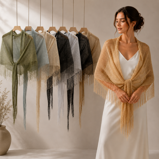 Shimmer Fringe Multi-Use Shawl Wrap