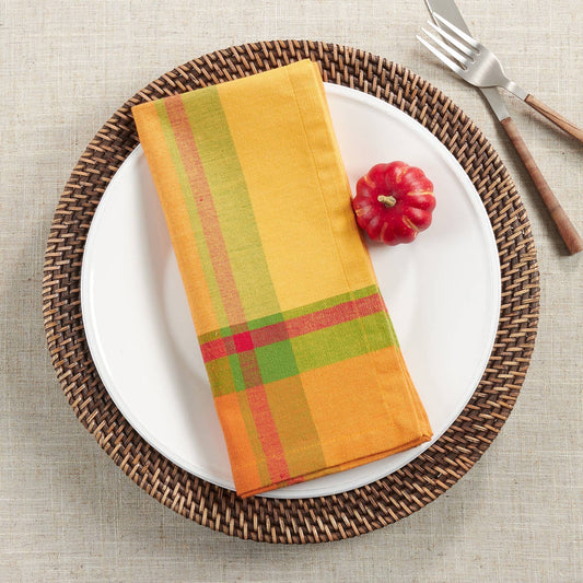 505 - Banded Border Thanksgiving Cotton 20" Dinner Napkin