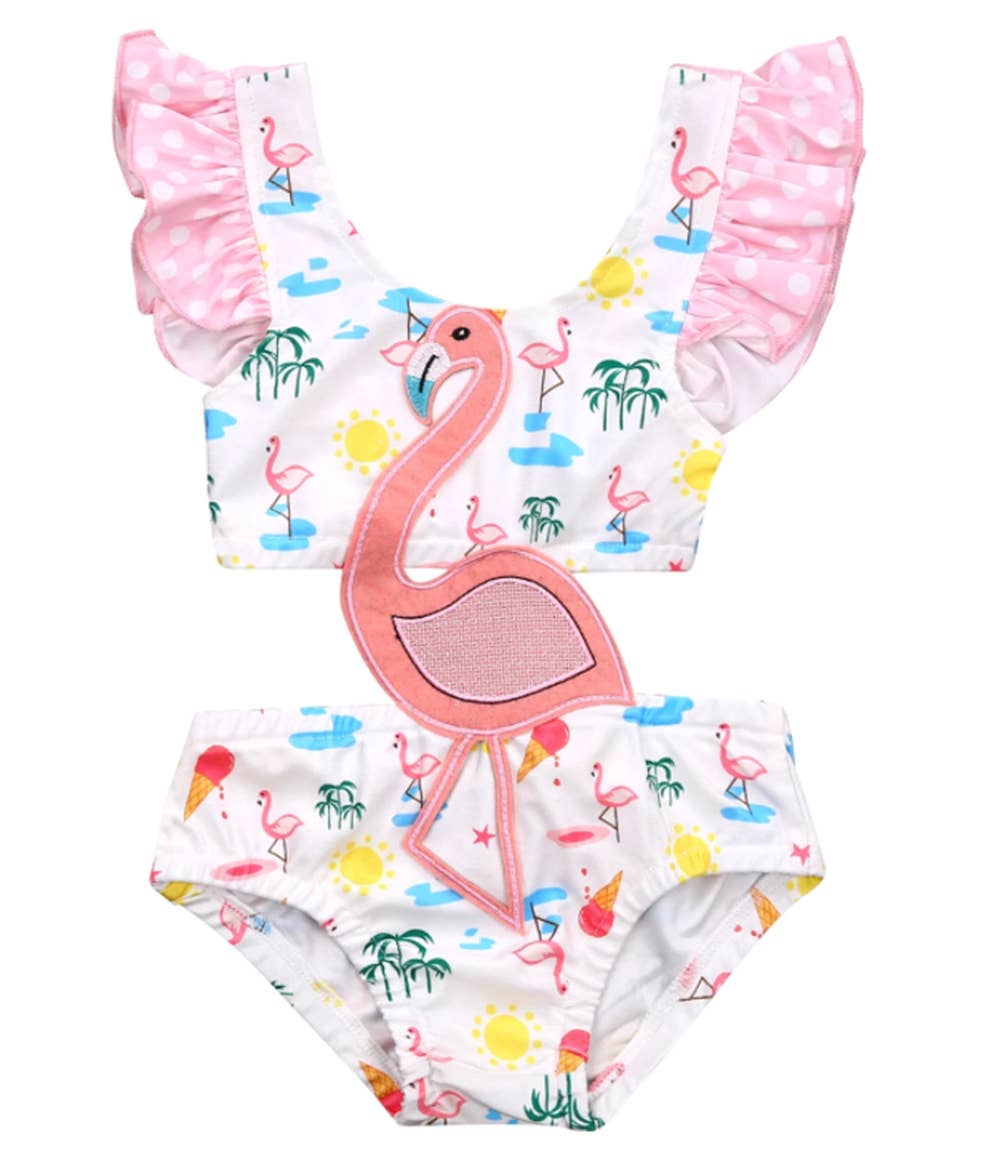 Flamingo Pink One-Piece Toddler Girl Swimwear