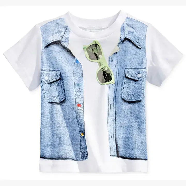 Cute Graphic Print Cotton Boy T-Shirt