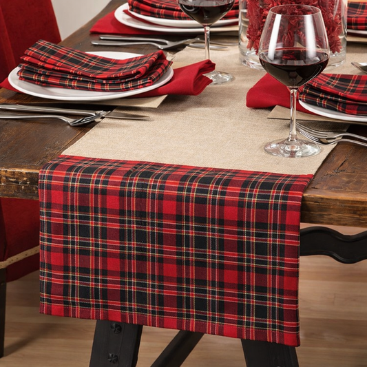 Tartan Plaid Jute 16"X72" Table Runner