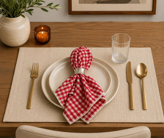 Classic Red Gingham 20" Cotton Napkin