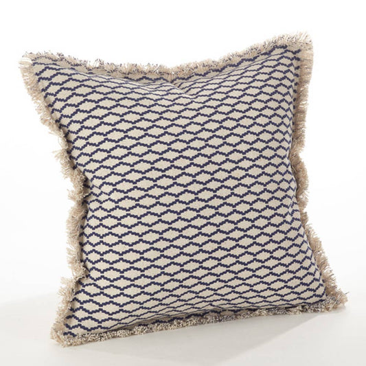 9012 - Fringed Moroccan Cotton 20" Down Fill Throw Pillow