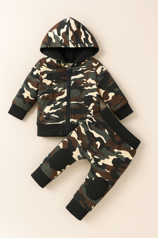 Camouflage Baby Hooded Jacket and Pants