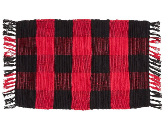 9027 - Black and Red Gênes Buffalo Plaid Chindi 14"x20" Placemat