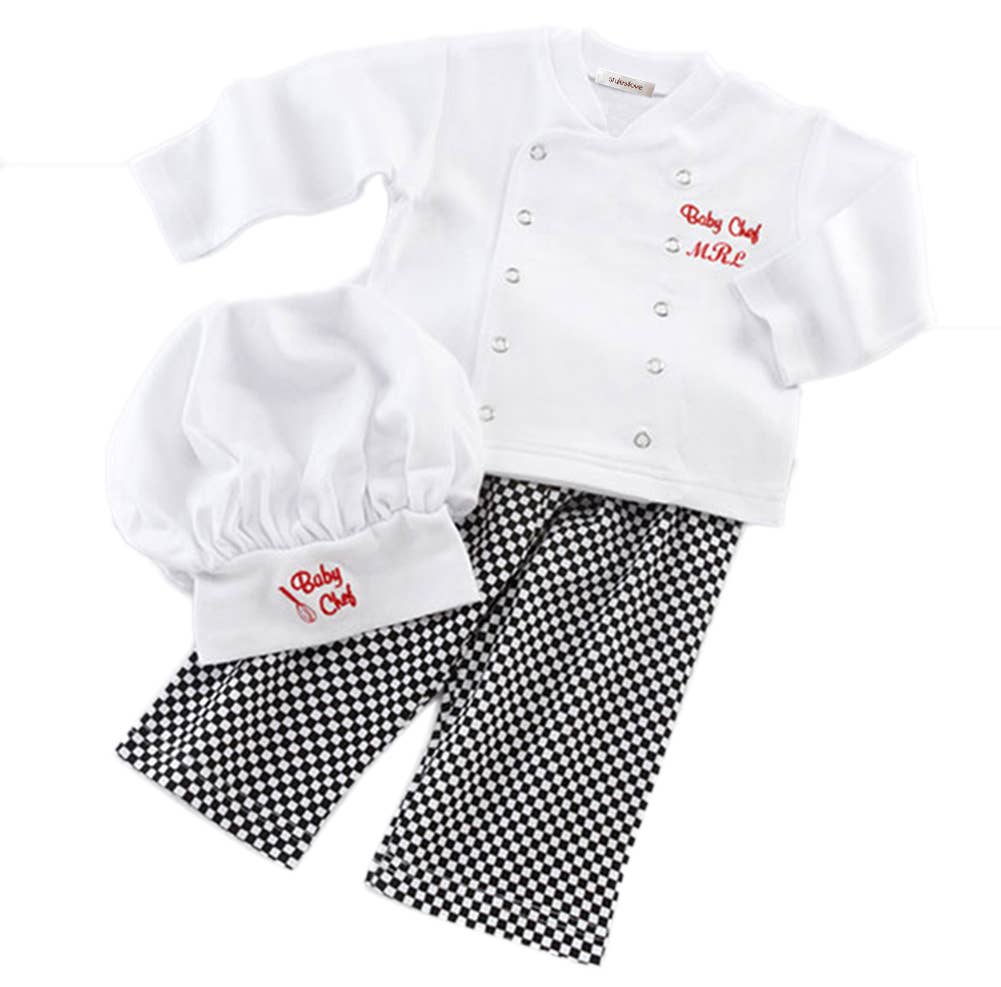 White Baby Cook Chef 3-Piece Costume Set
