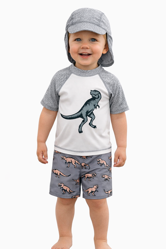 Blue Dinosaur 3-Piece Boy Swimwear Set