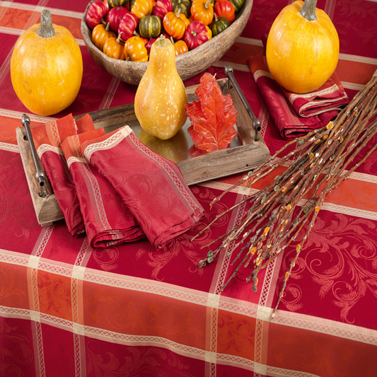 3005 - Harvest Plaid Desig 20" Cloth Napkin
