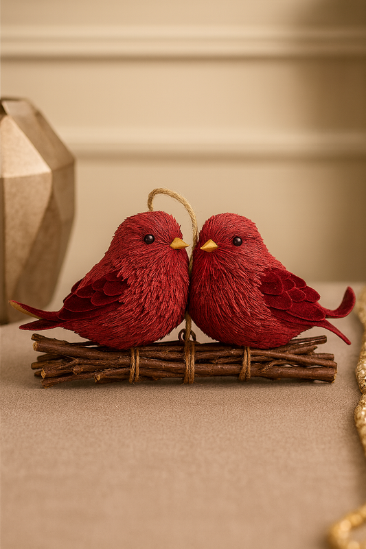 4" Pair of Birds Holiday Decor Ornament