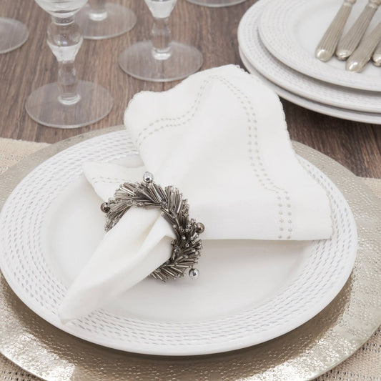 NR593 - Silver Beaded Napkin Ring