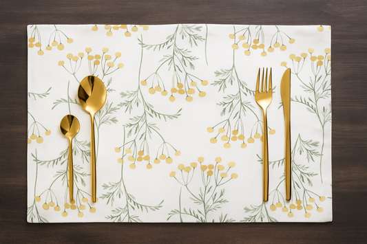 Yellow Flower Design 13"x19" Reversible Placemat