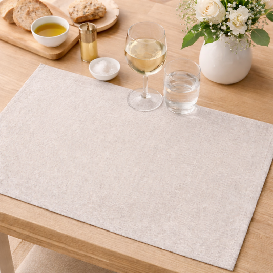 Beige Solid Woven 12"x18" Placemat