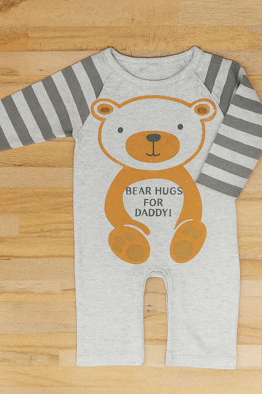 Grey Bear Cotton Baby Romper