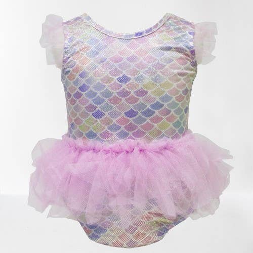 Purple-Pink Mermaid Tulle 1pcs Girl Swimsuit