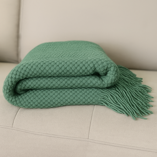 TH0031 - Eucalyptus Texturd Knit Throw Blanket  – 50"x60"
